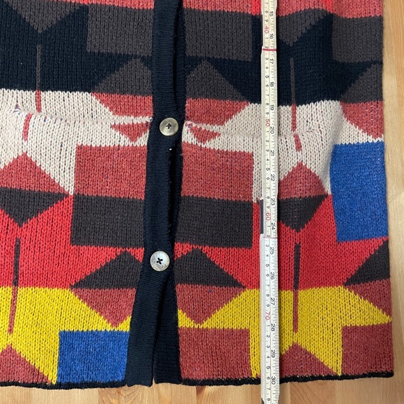 Sparrow Anthropologie Lonestar Lambswool Geometric Longline Cardigan Sweater S - Picture 12 of 12